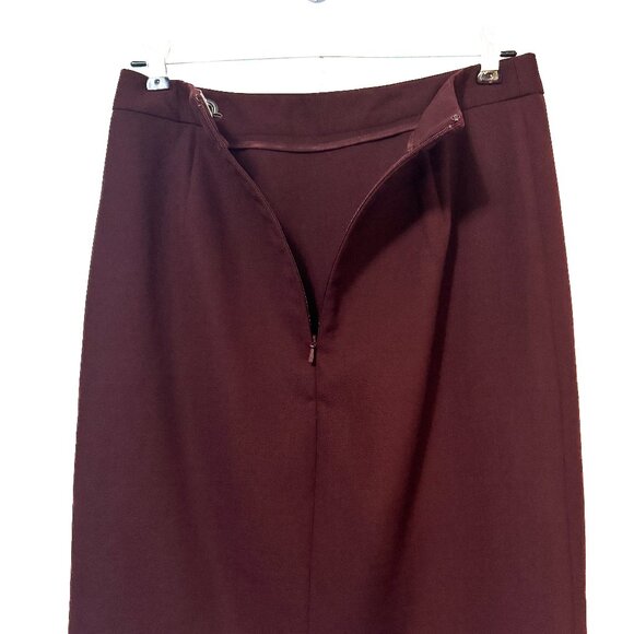 Reiss Freya Tailored Pencil Skirt Wool Berry Maroon Burgundy Women's Size 2 - Picture 10 of 13